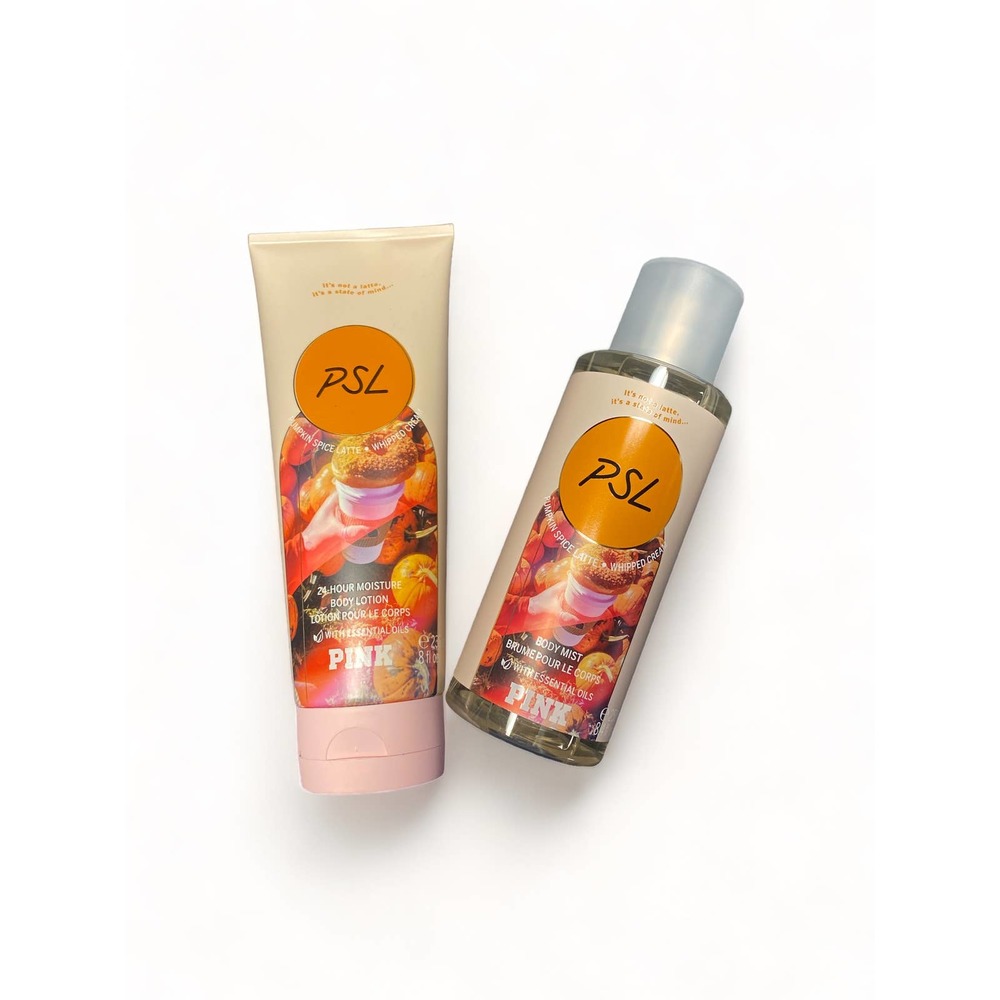 Victoria's Secret Pumpkin Spice Latte Body Mist & Lotion w/ Essential Oils